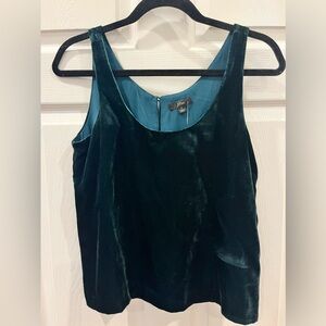 Jcrew NWT Emerald green Velvet tank. Size 4